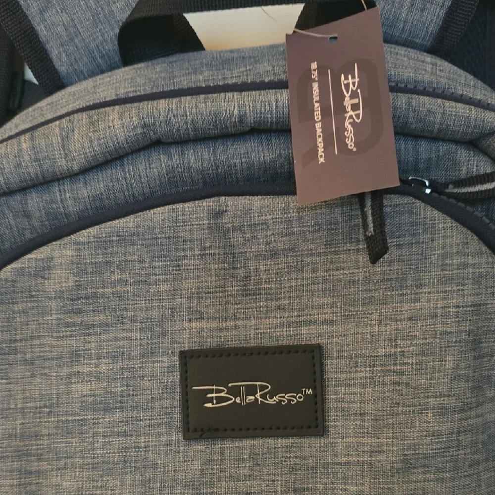 Bellq Russo Stylish Backpack in Navy Blue with Black Details - Picture 2 of 4